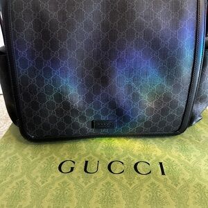 Gucci Black and Blue Bag with Iconic Design